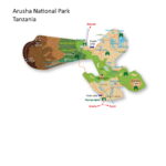 Map of Arusha National Park in Tanzania