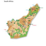 Map of Hluhluwe & iMfolozi National Parks in South Africa