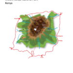 Map of Mount Kenya National Park in Kenya