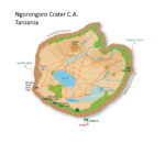 Map of Ngorongoro Crater Conversation Area in Tanzania