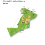 Map of Shimba Hills National Park in Kenya